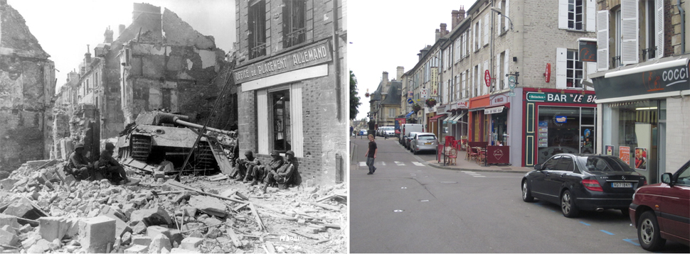 A photo of a German Panther and some GI’s is a famous picture of destroyed Argentan. The U.S. Third Army, under the command of General George S. Patton Liberated Argentan after eight days of violent combat against the German 9th Panzer Division and the 2nd SS Panzer Division Das Reich. The U.S. 80th Infantry Division Liberated the city in the morning or 20 August.