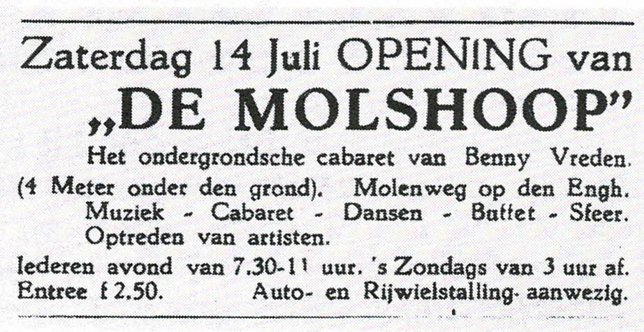 Advertisement of theater De Molshoop